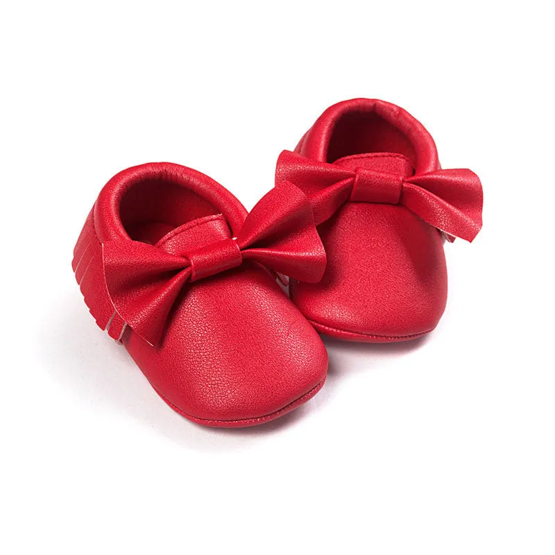 Handmade Soft Bottom Fashion Tassels Baby Moccasin born Babies Shoes 19-colors PU leather Prewalkers Boots