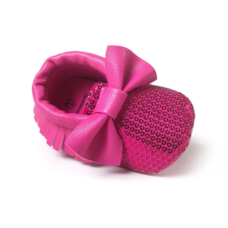 Handmade Soft Bottom Fashion Tassels Baby Moccasin born Babies Shoes 19-colors PU leather Prewalkers Boots