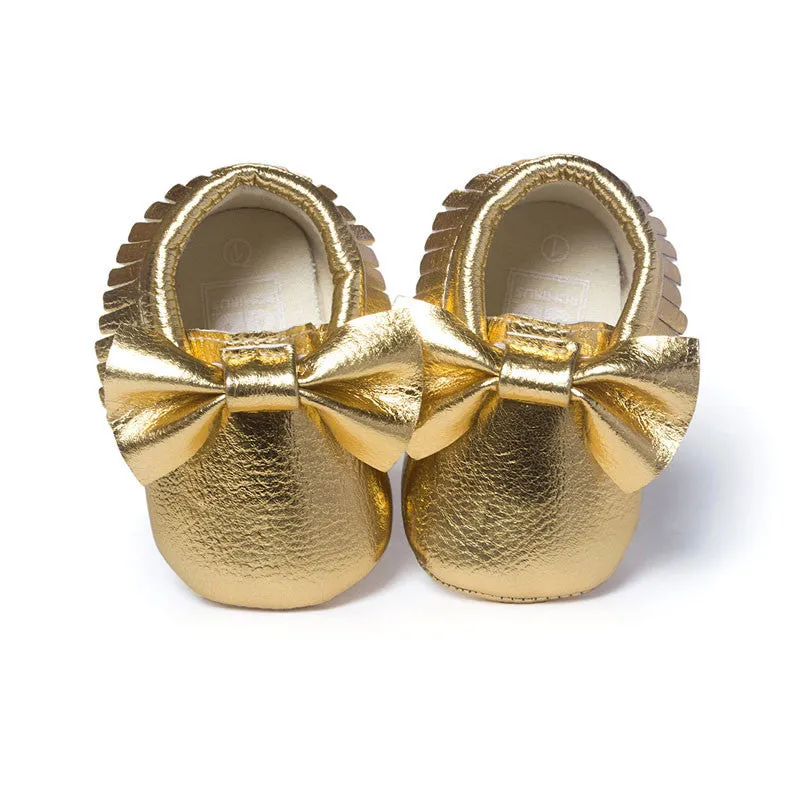 Handmade Soft Bottom Fashion Tassels Baby Moccasin born Babies Shoes 19-colors PU leather Prewalkers Boots