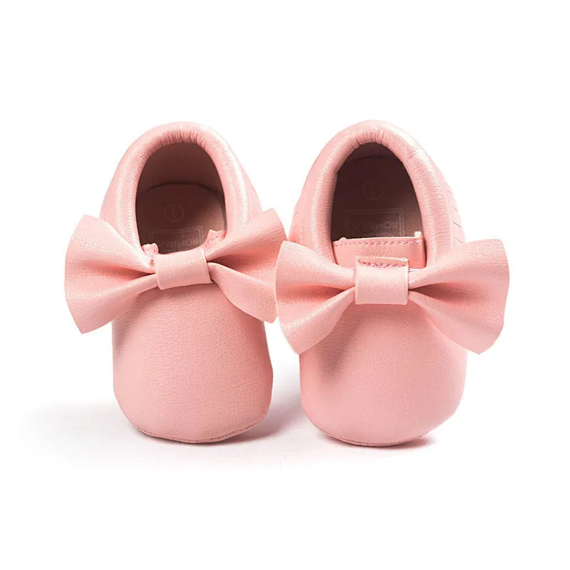 Handmade Soft Bottom Fashion Tassels Baby Moccasin born Babies Shoes 19-colors PU leather Prewalkers Boots