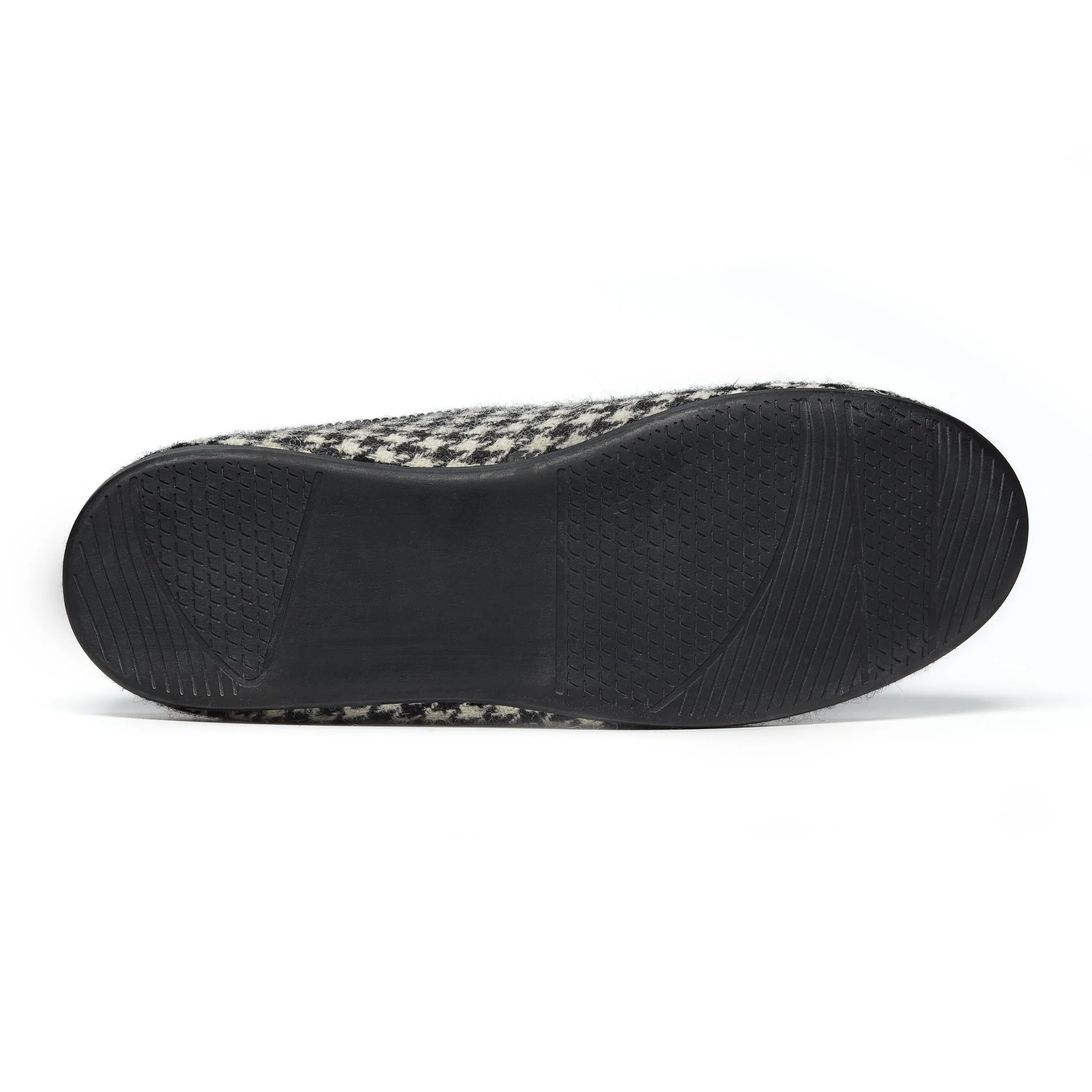 Harry - Harris Tweed Slipper - Black/White Houndstooth