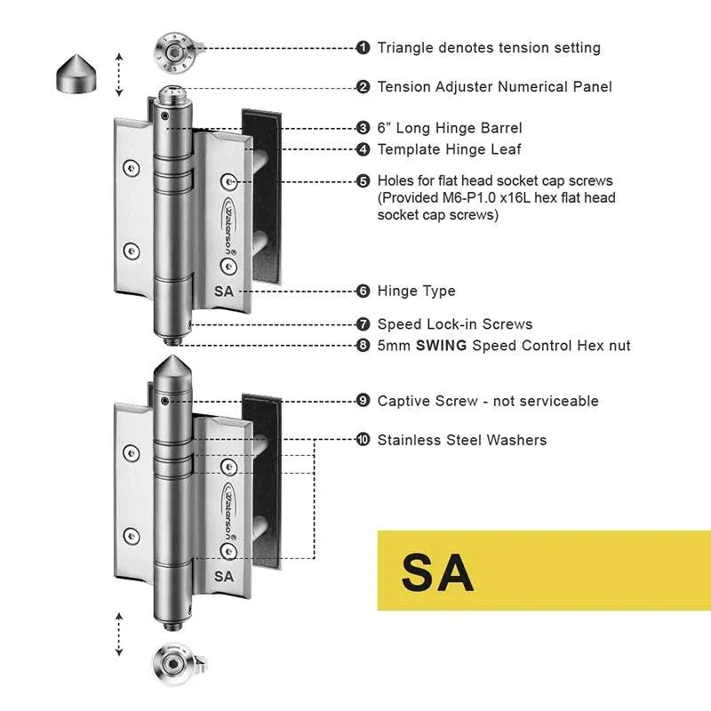 Heavy Duty Stainless Steel Marine Hinges | 6ft | K51P-316-B2 | 2 Pack
