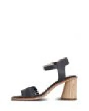 Henna Navy Weave Block Heel