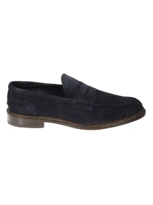 High Quality Navy Suede Moccasin Shoes