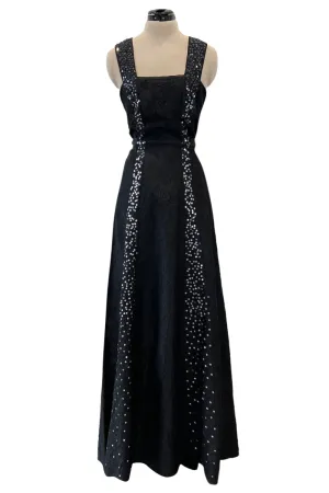 Incredible Cruise 2000 Chanel by Karl Lagerfeld Crinkle Textured Silk Dress w Sequin Detailing