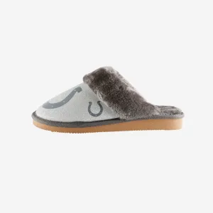 Indianapolis Colts Womens Glitter Open Back Fur Moccasin Slipper