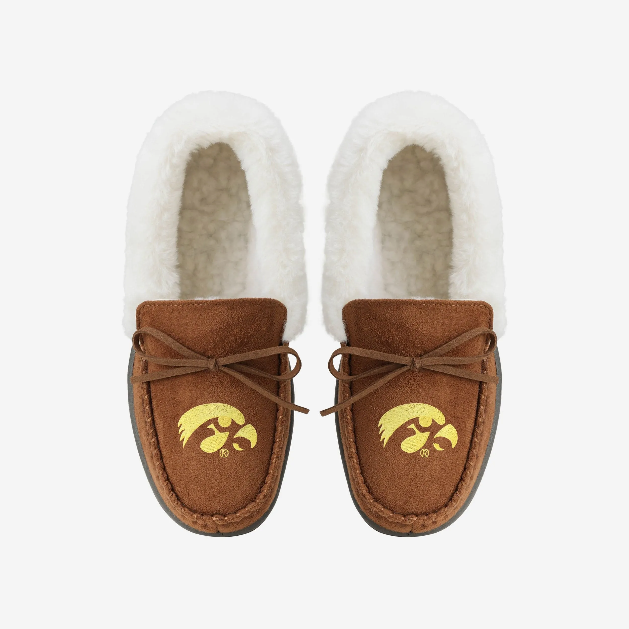 Iowa Hawkeyes Womens Tan Moccasin Slipper