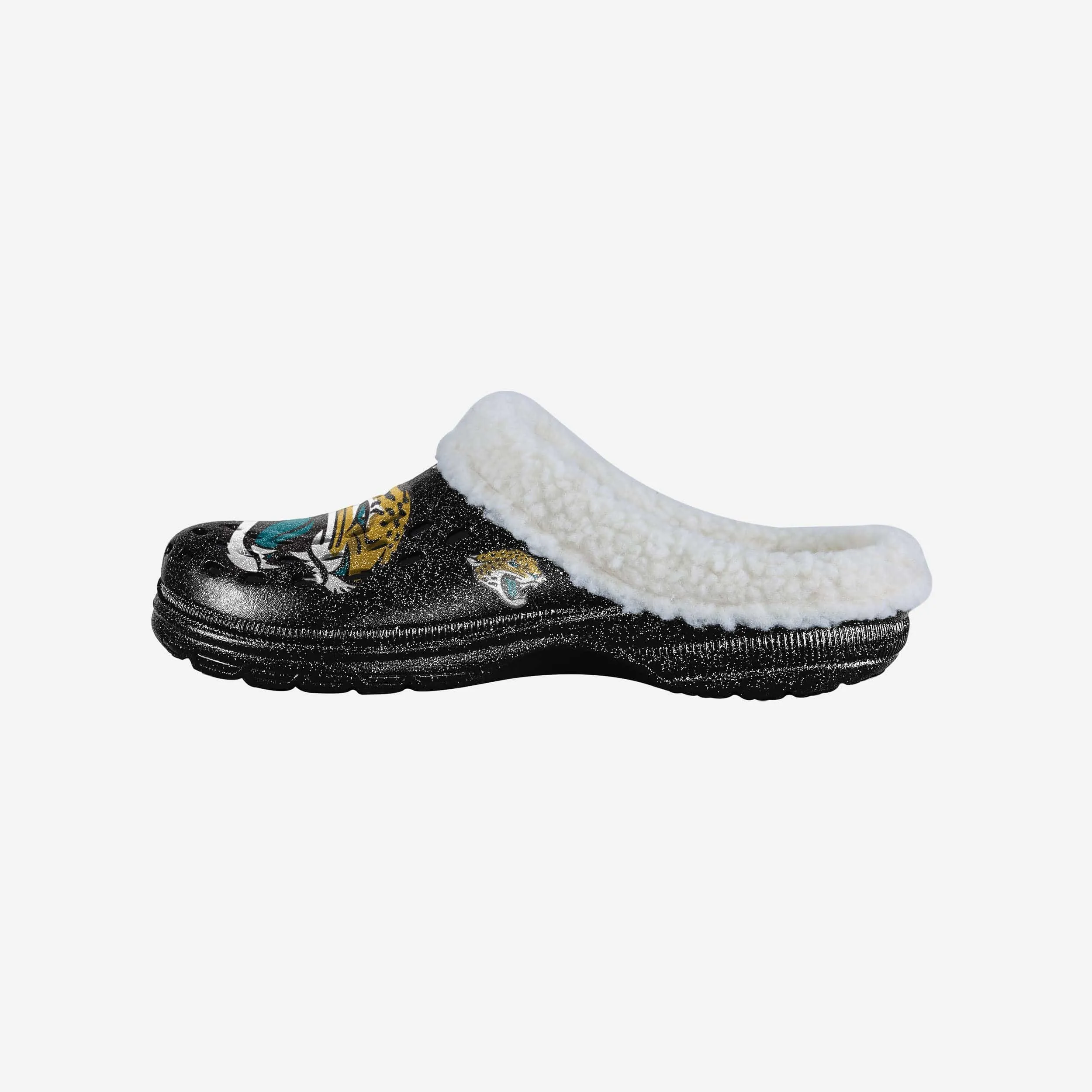 Jacksonville Jaguars Womens Sherpa Lined Glitter Clog