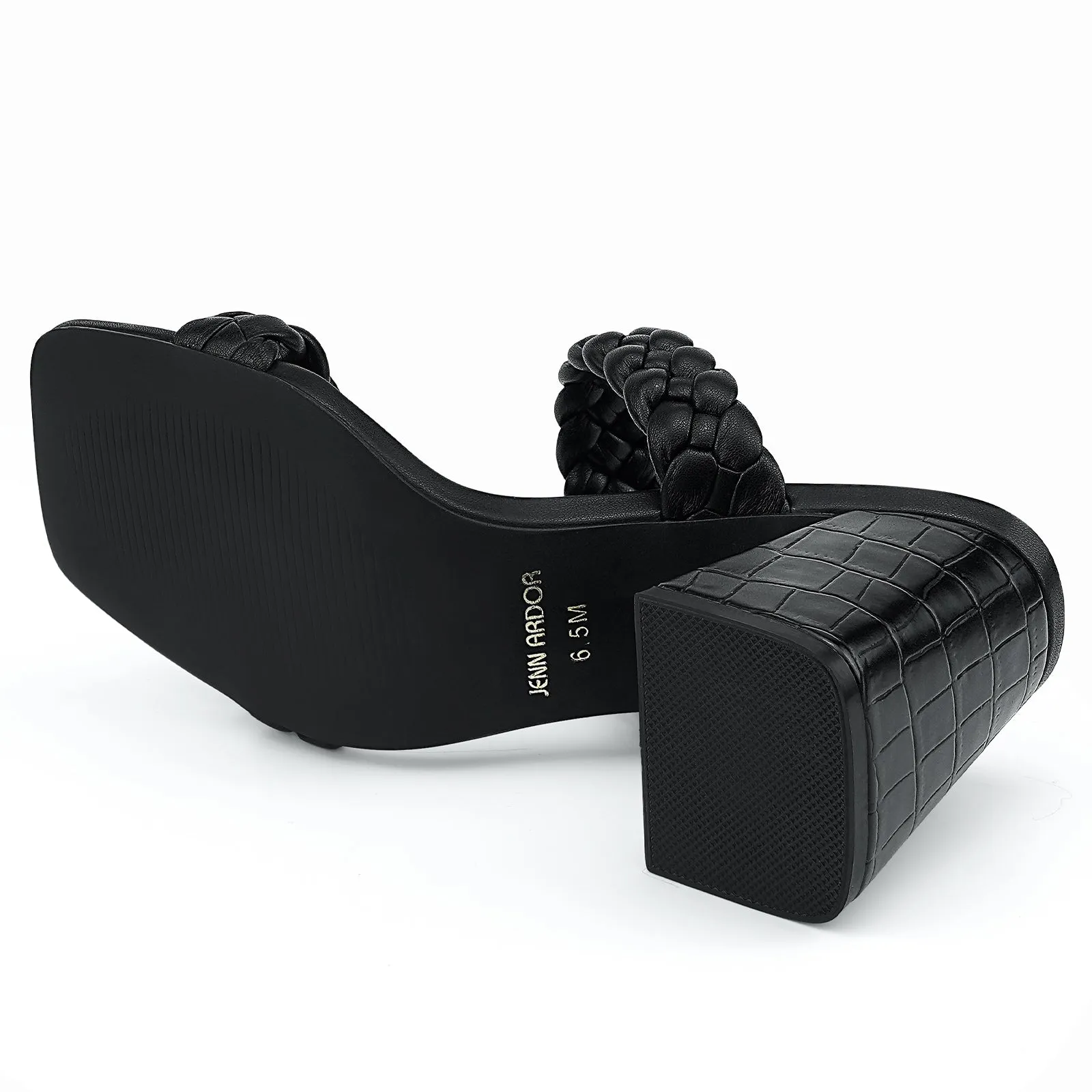 JENN ARDOR Women's Heeled Sandals Chunky Heel Square Toe