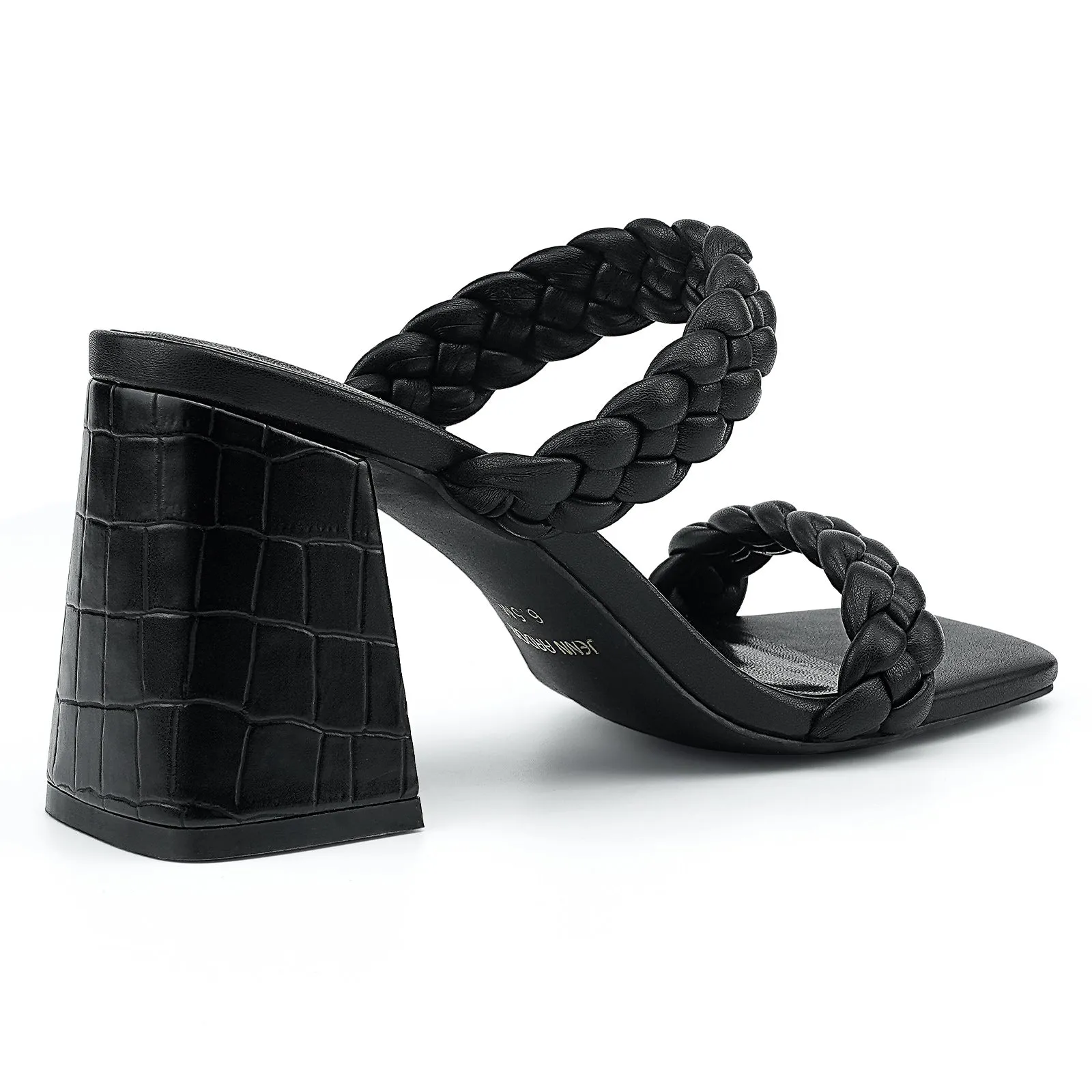 JENN ARDOR Women's Heeled Sandals Chunky Heel Square Toe