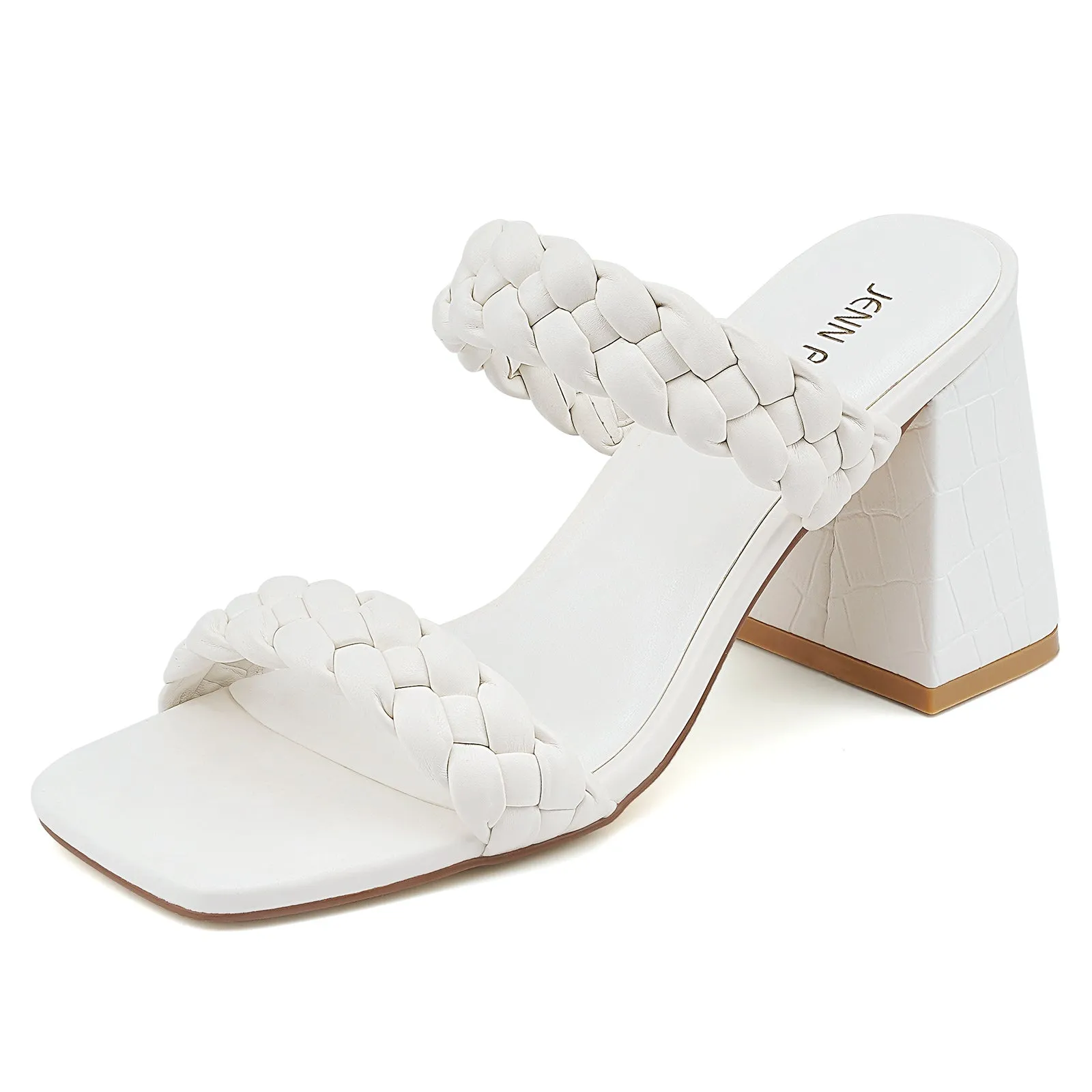 JENN ARDOR Women's Heeled Sandals Chunky Heel Square Toe