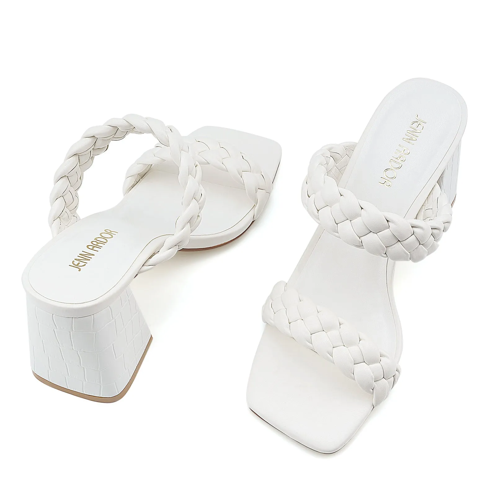 JENN ARDOR Women's Heeled Sandals Chunky Heel Square Toe