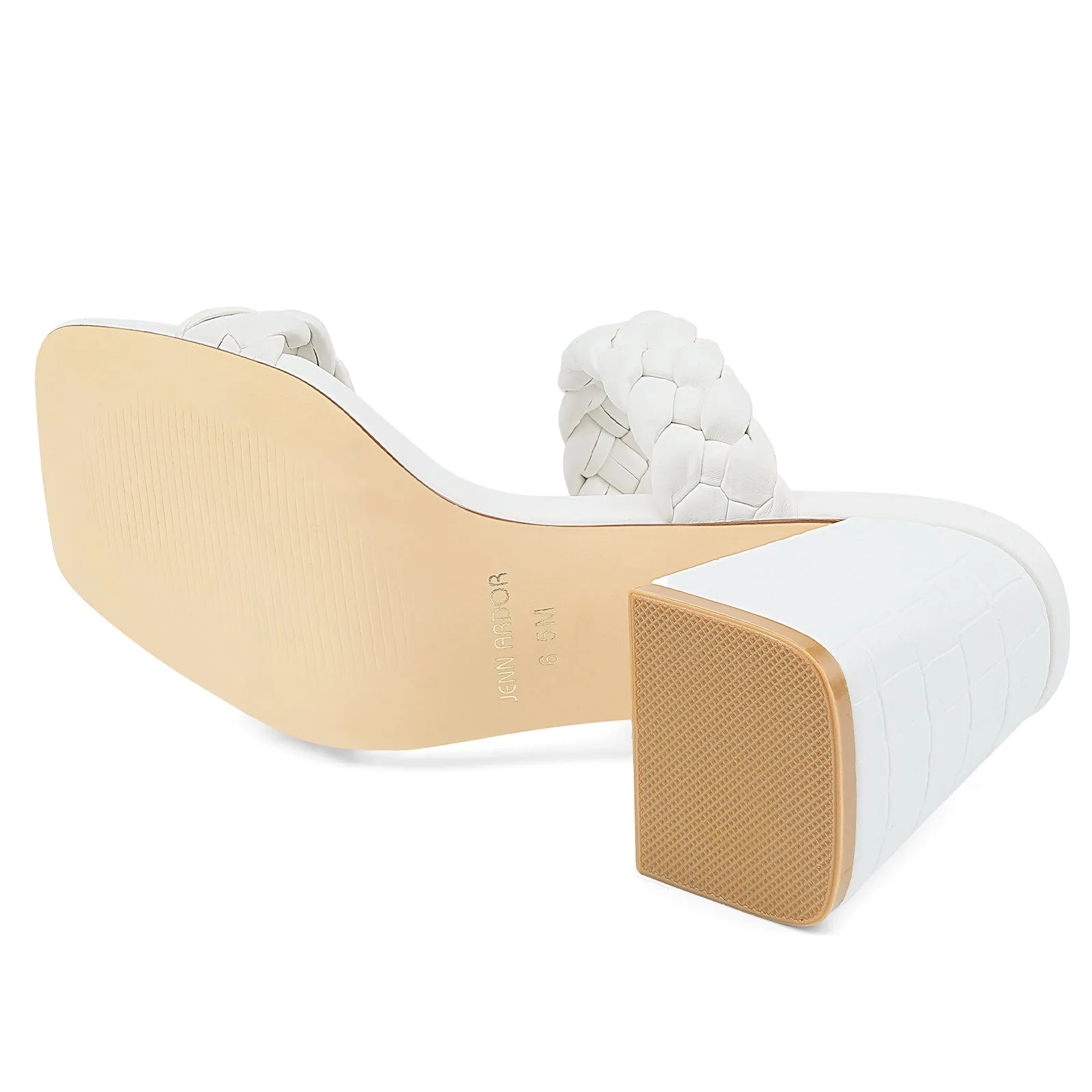 JENN ARDOR Women's Heeled Sandals Chunky Heel Square Toe
