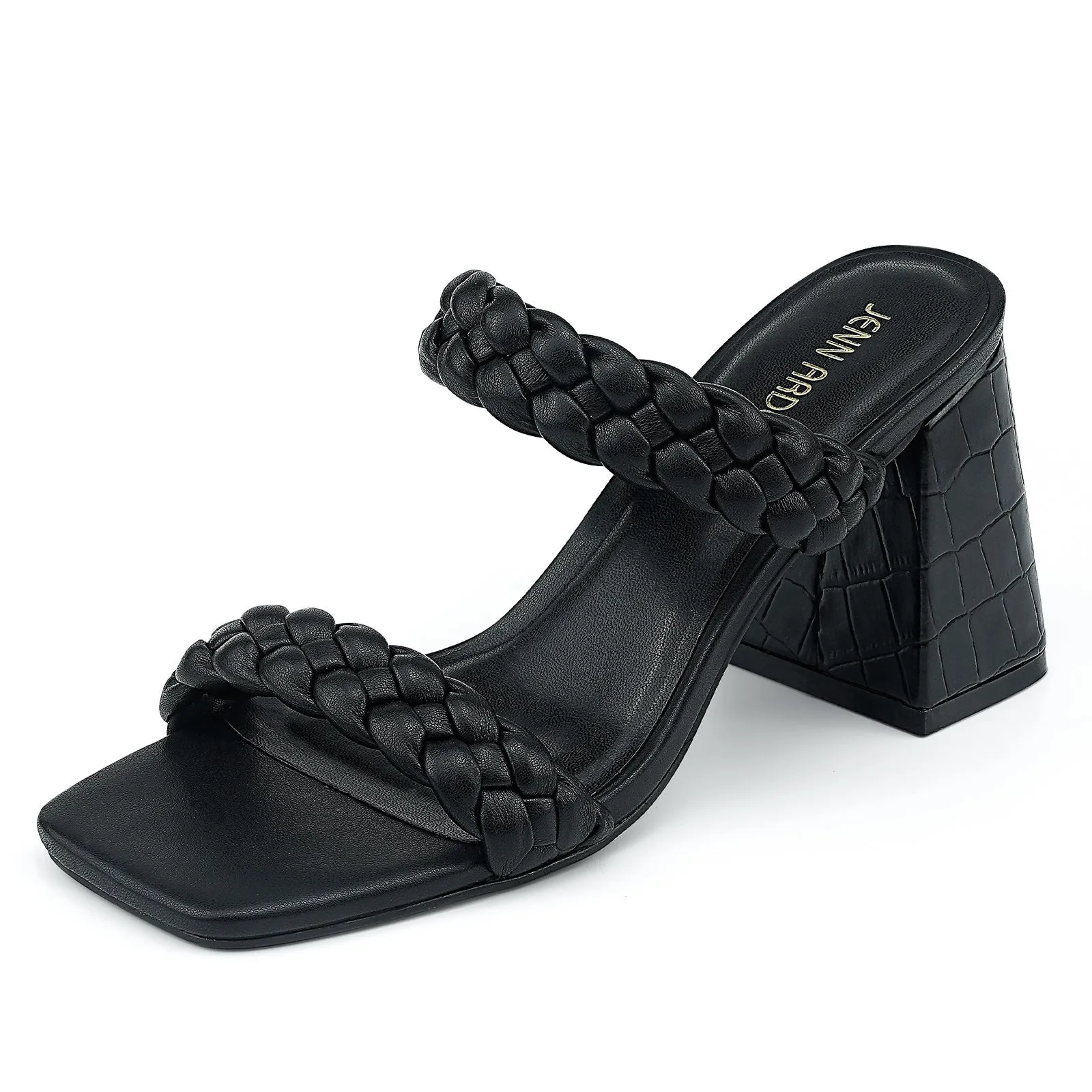JENN ARDOR Women's Heeled Sandals Chunky Heel Square Toe