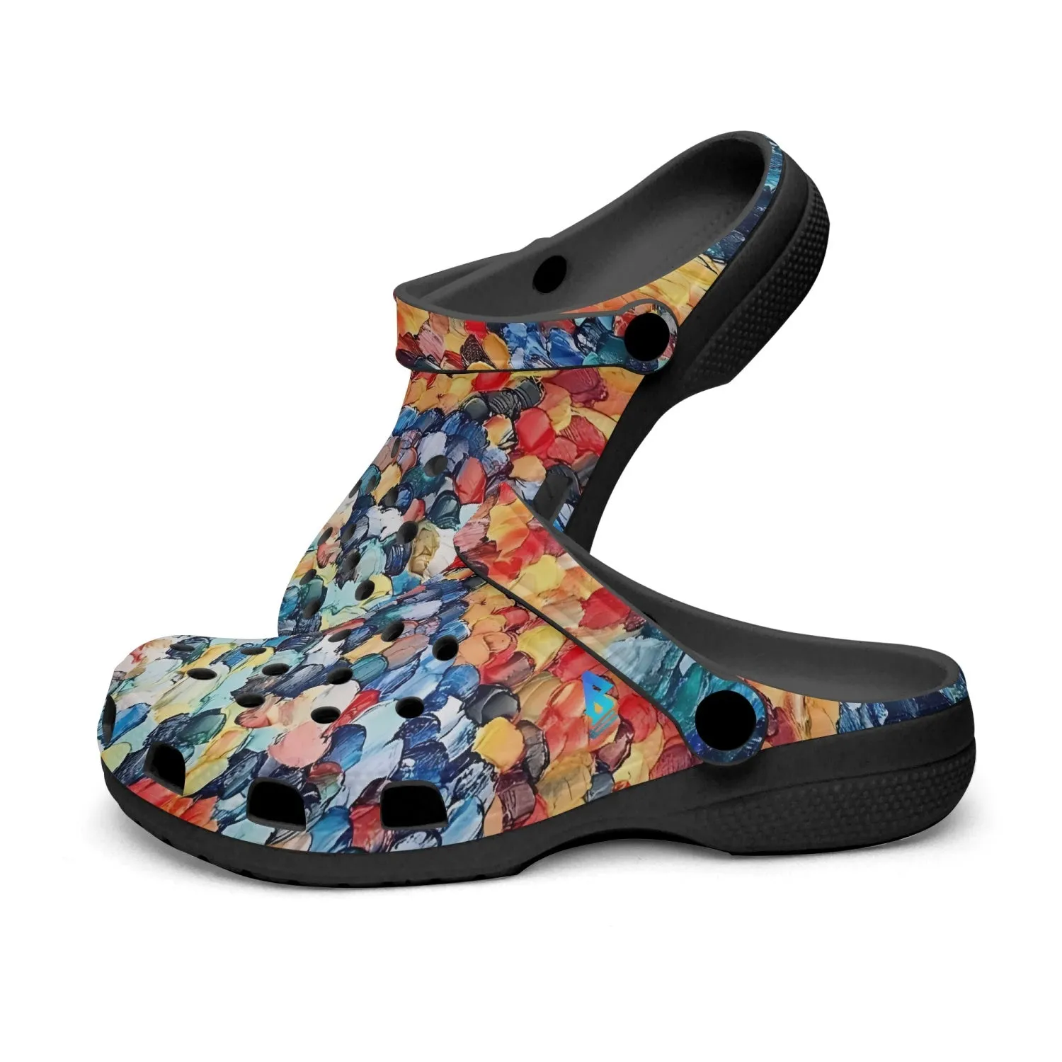 Jess Lewis Abstract Beach Oils Rok-Clogs