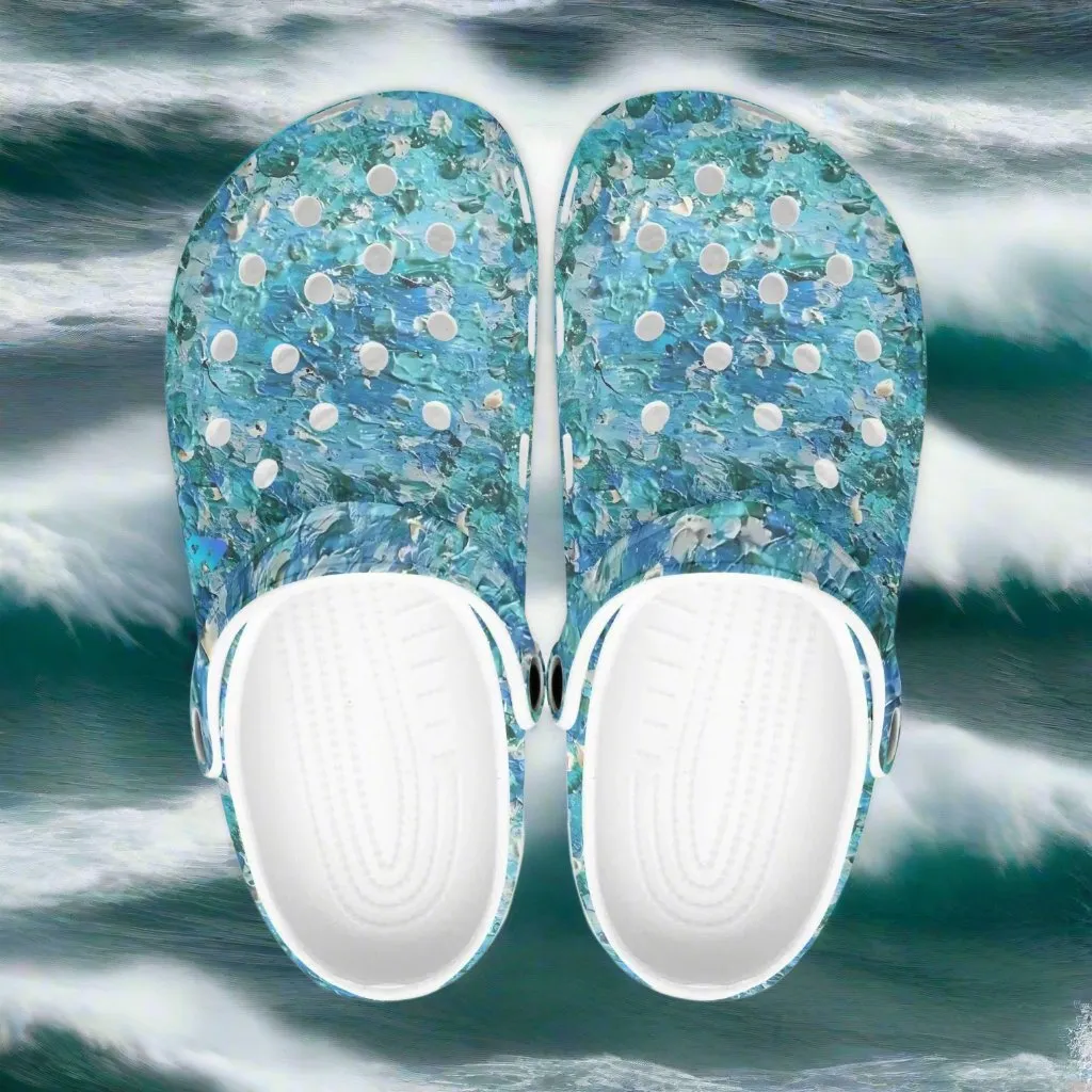Jess Lewis Abstract Blues Rok-Clogs