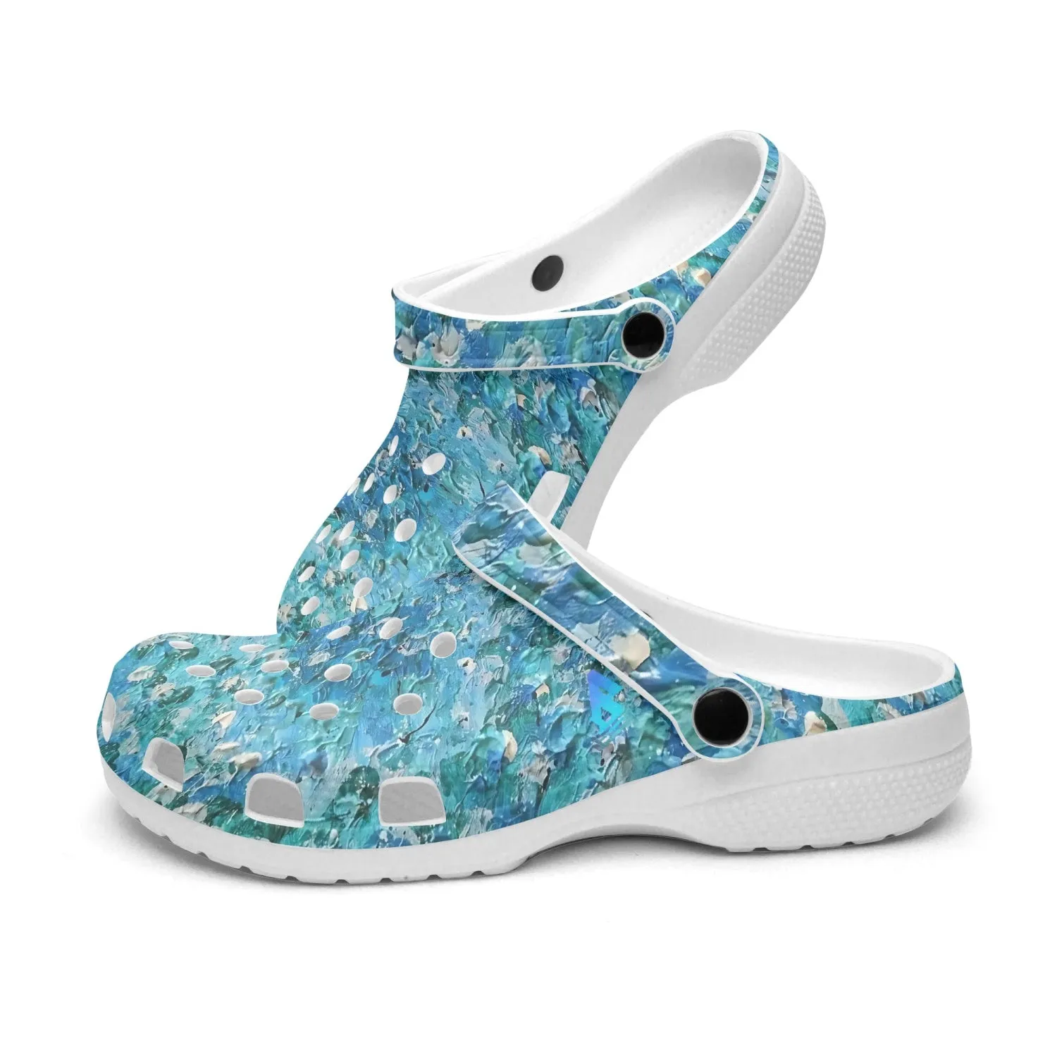 Jess Lewis Abstract Blues Rok-Clogs