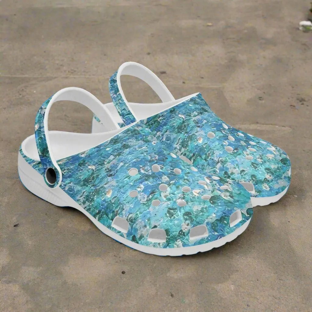 Jess Lewis Abstract Blues Rok-Clogs
