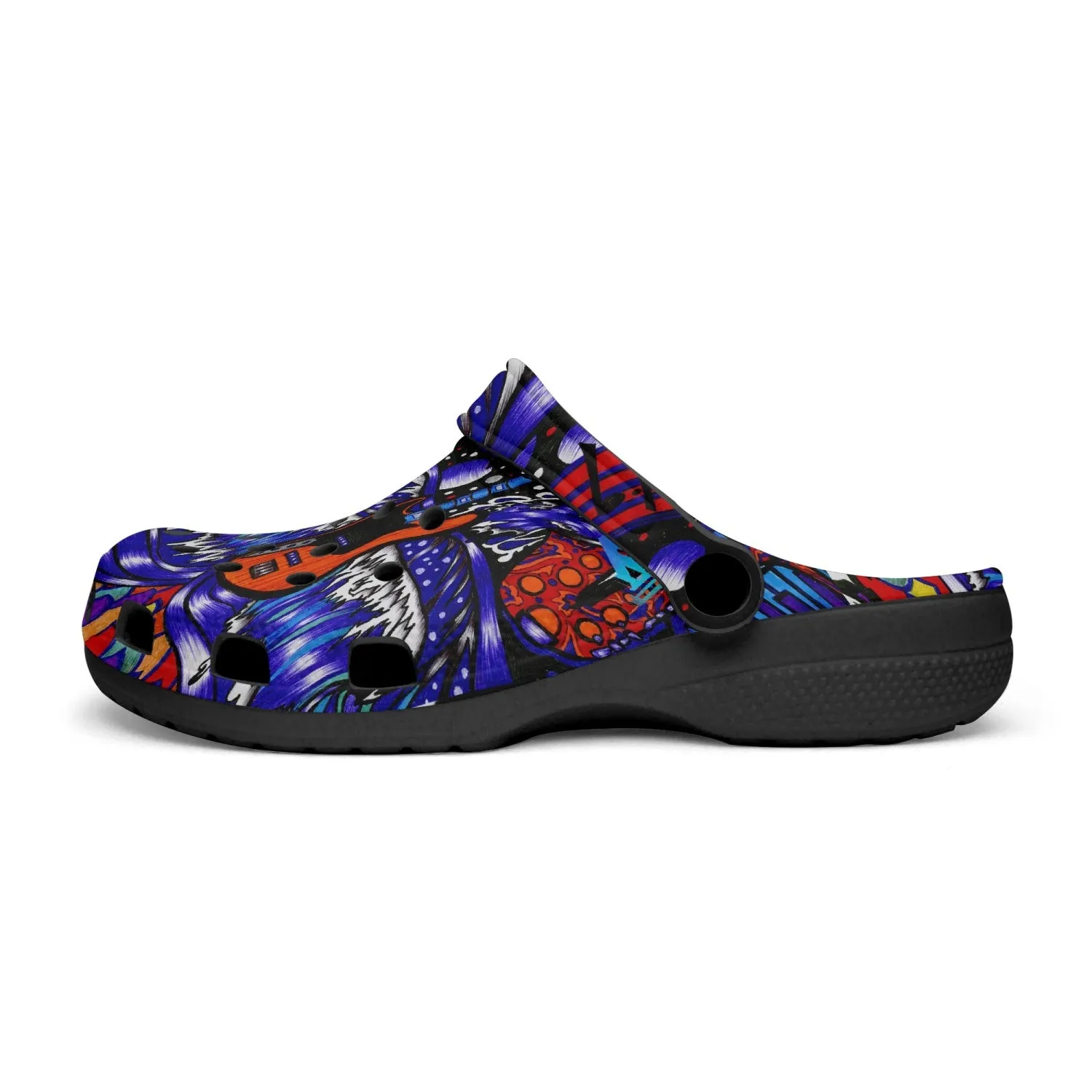 Jess Lewis Hand Drawn Jazz Ocean Rok-Clogs