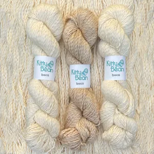 KittyBean Beanut Boca Baby Kit: Pima Cotton DK Yarn | Hand-Dyed Skeins | Layette Knitting