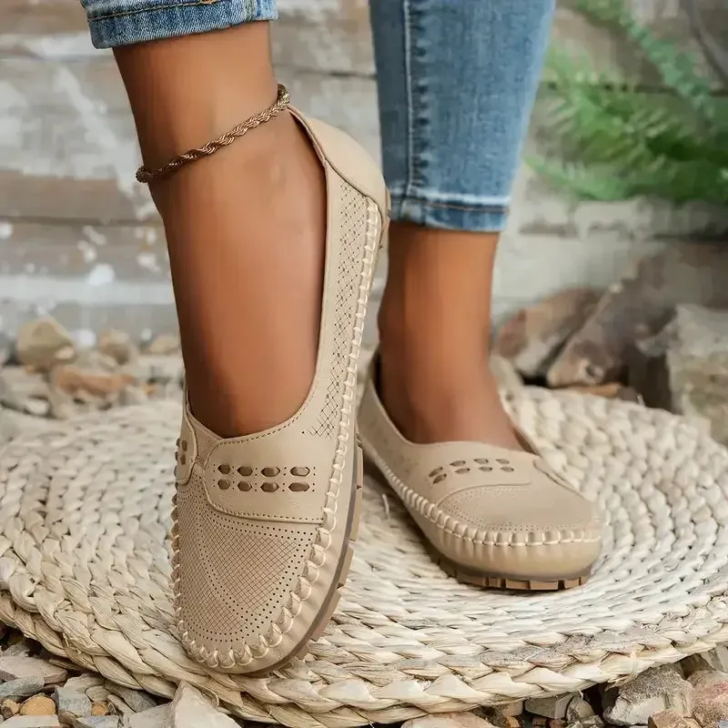 Last Day Promotion 50% OFF - Women's Breathable Vintage Style Leather Loafers