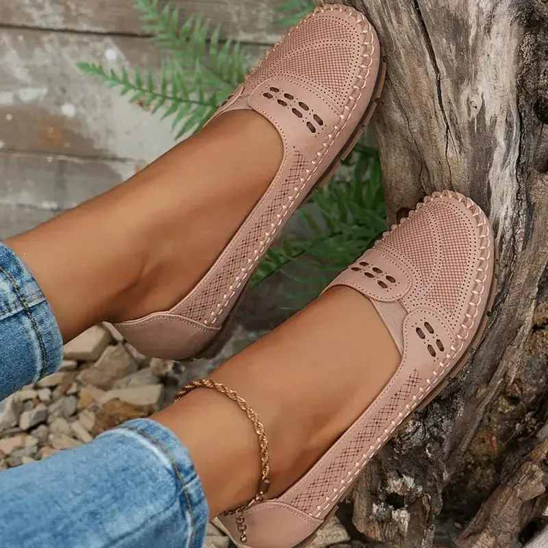 Last Day Promotion 50% OFF - Women's Breathable Vintage Style Leather Loafers