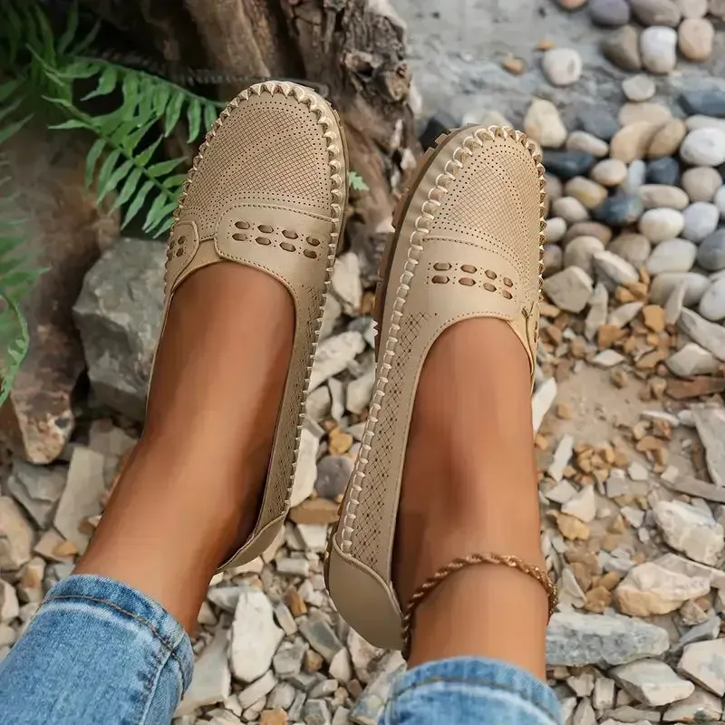 Last Day Promotion 50% OFF - Women's Breathable Vintage Style Leather Loafers