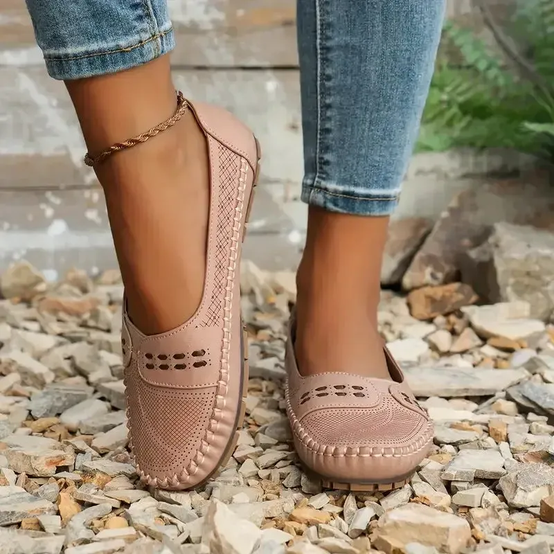 Last Day Promotion 50% OFF - Women's Breathable Vintage Style Leather Loafers