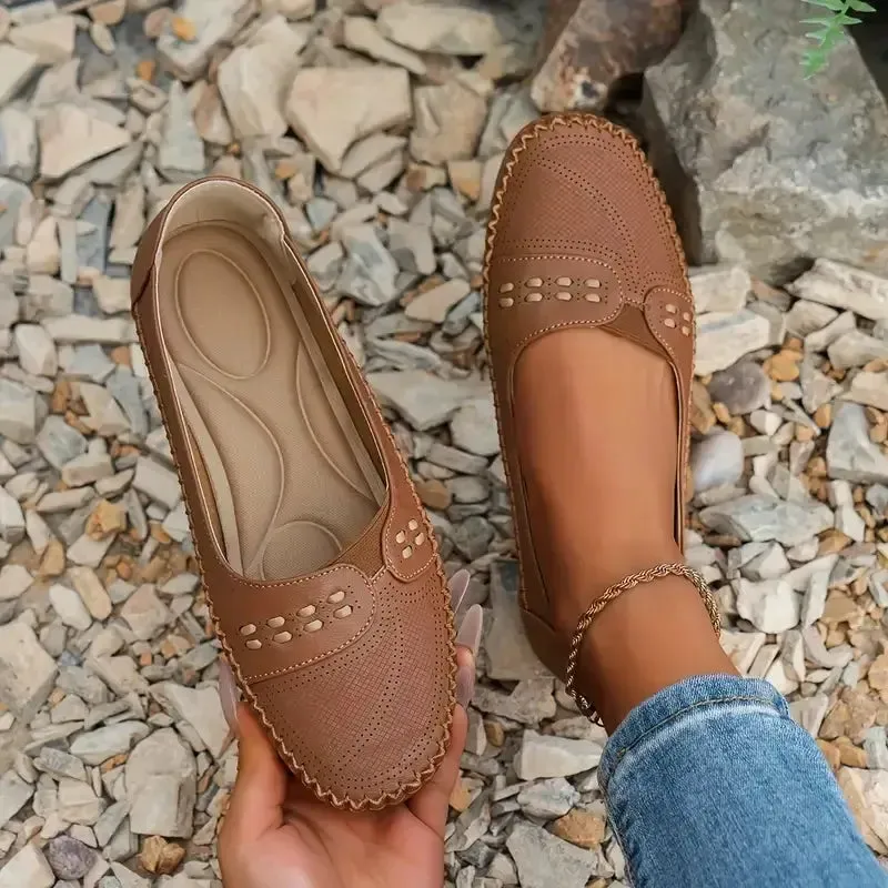 Last Day Promotion 50% OFF - Women's Breathable Vintage Style Leather Loafers
