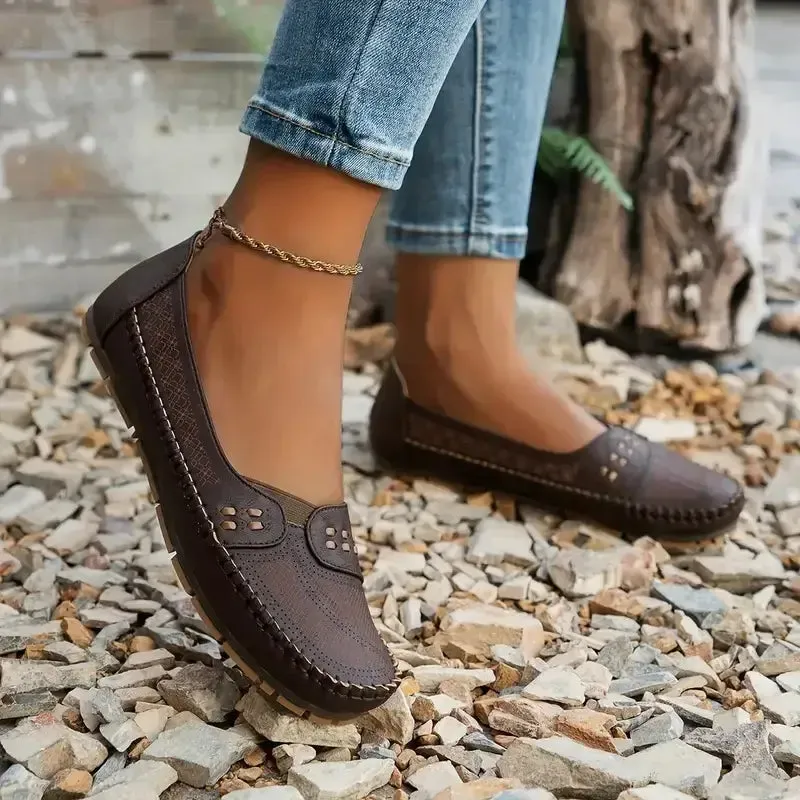 Last Day Promotion 50% OFF - Women's Breathable Vintage Style Leather Loafers