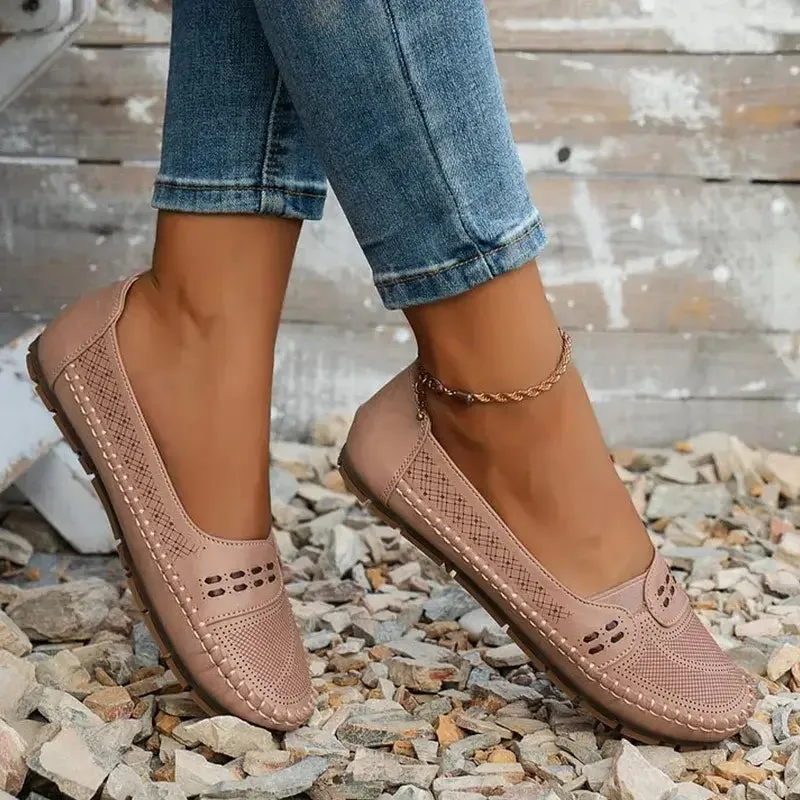 Last Day Promotion 50% OFF - Women's Breathable Vintage Style Leather Loafers