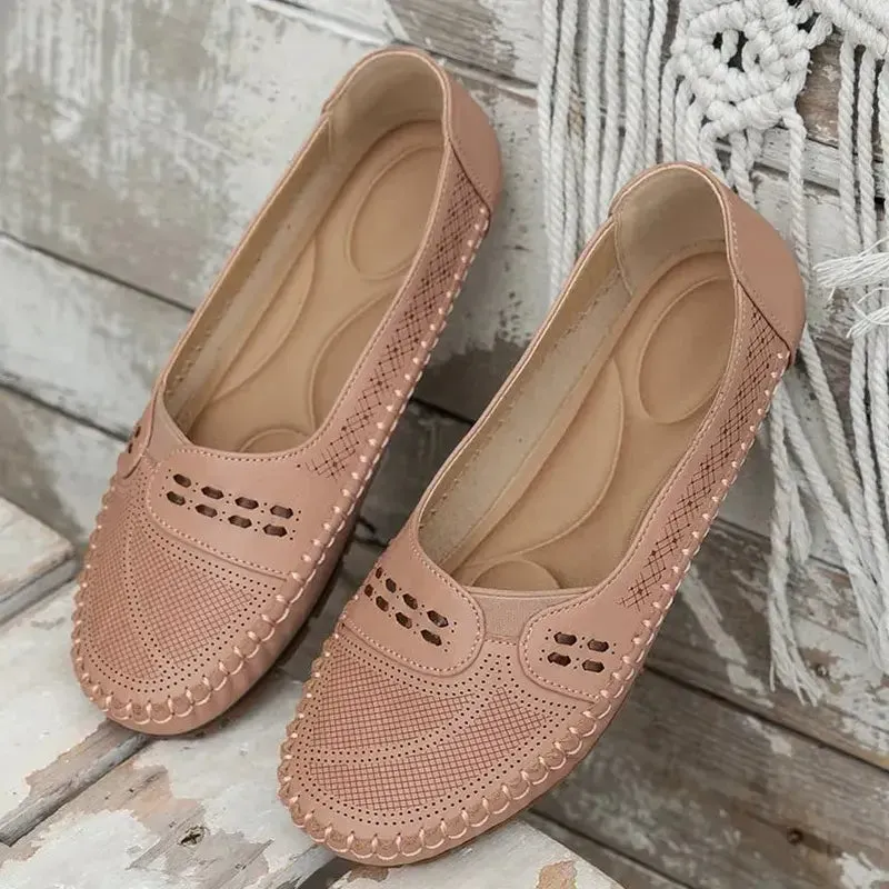 Last Day Promotion 50% OFF - Women's Breathable Vintage Style Leather Loafers