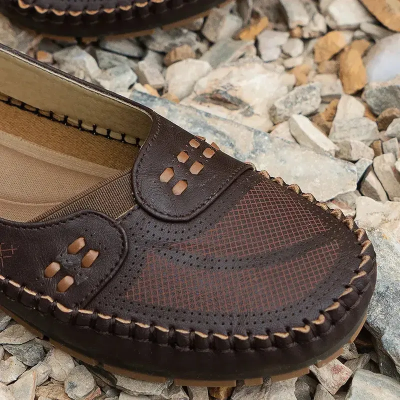 Last Day Promotion 50% OFF - Women's Breathable Vintage Style Leather Loafers