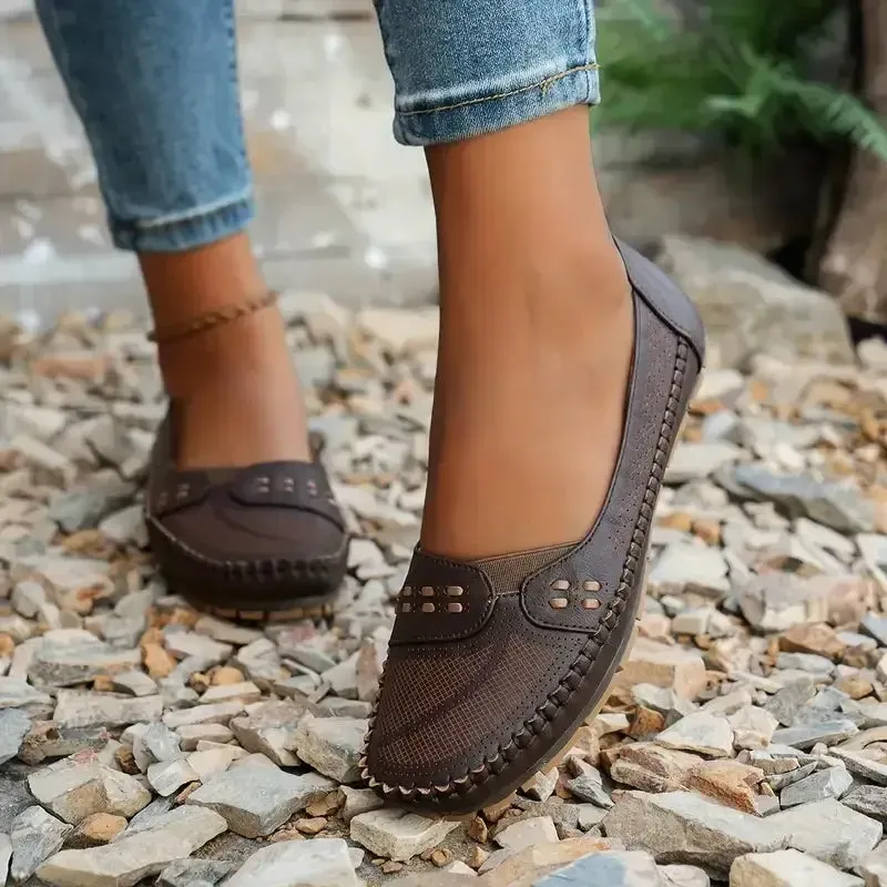 Last Day Promotion 50% OFF - Women's Breathable Vintage Style Leather Loafers