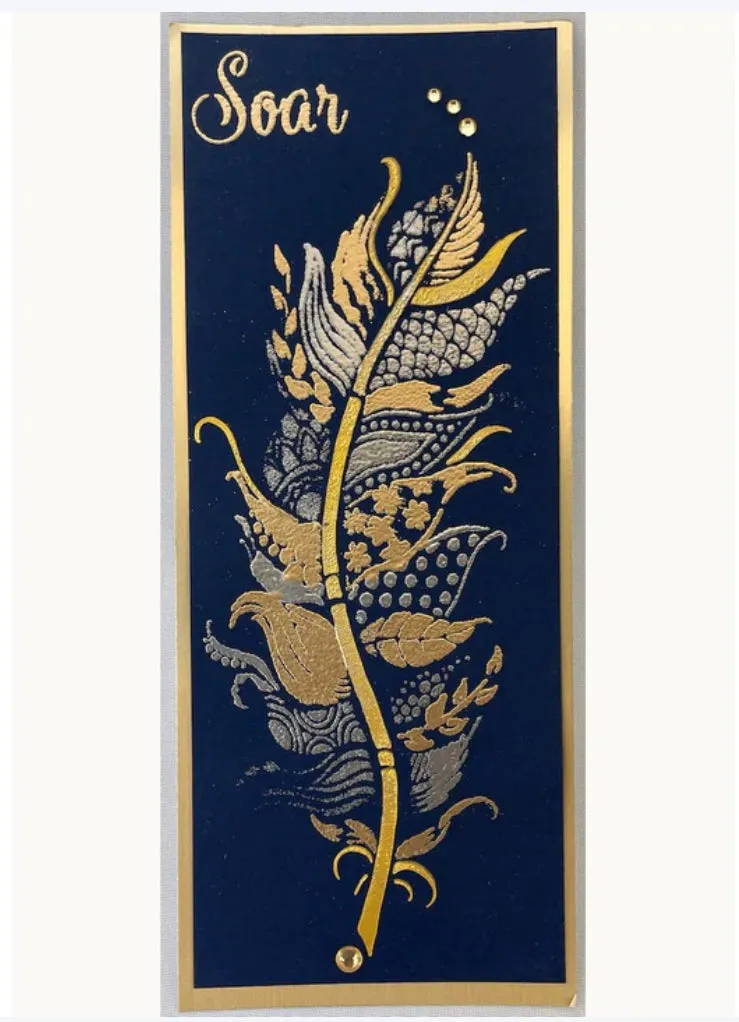Layered Joy Feather - Slimline Stencil TCW6022