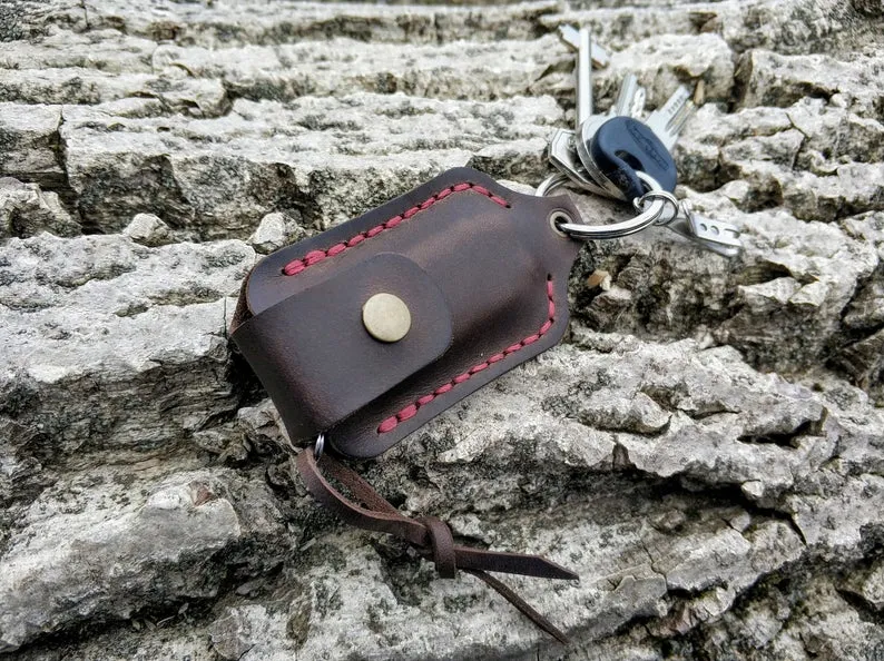 Leather Sheath Keychain for Leatherman Squirt PS4 or Micra