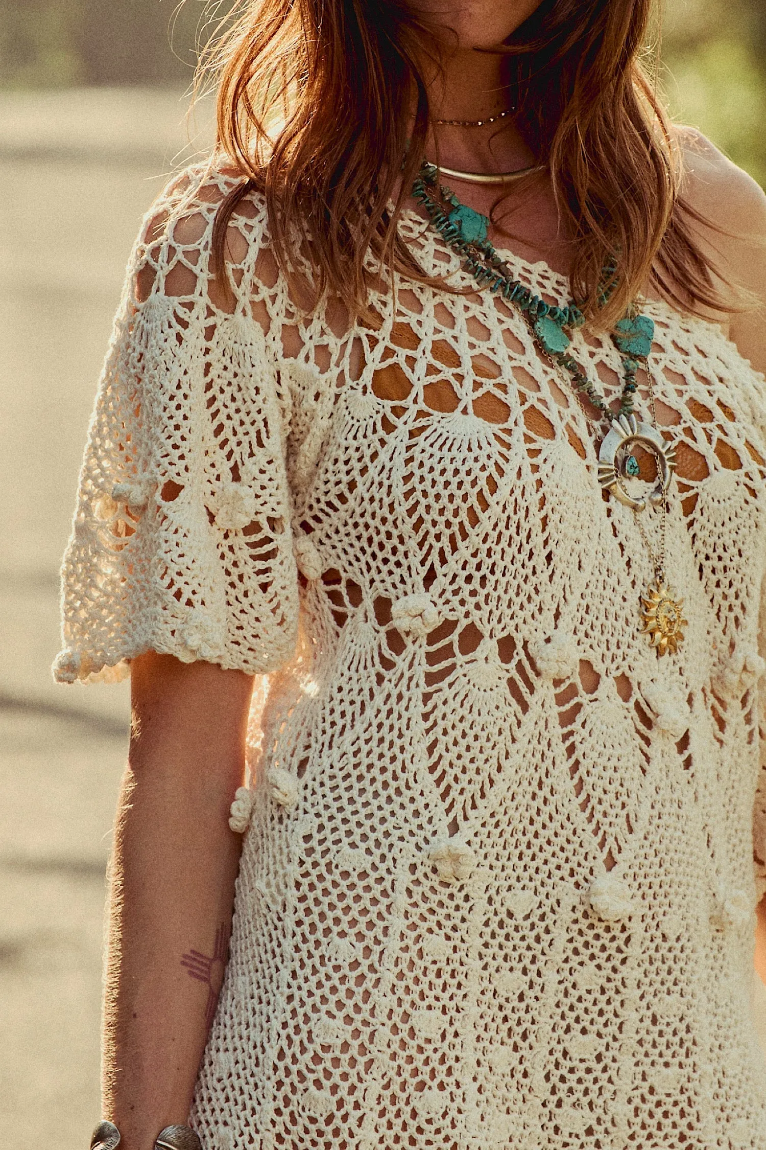 Like Dreamers Do Crochet Mini Dress