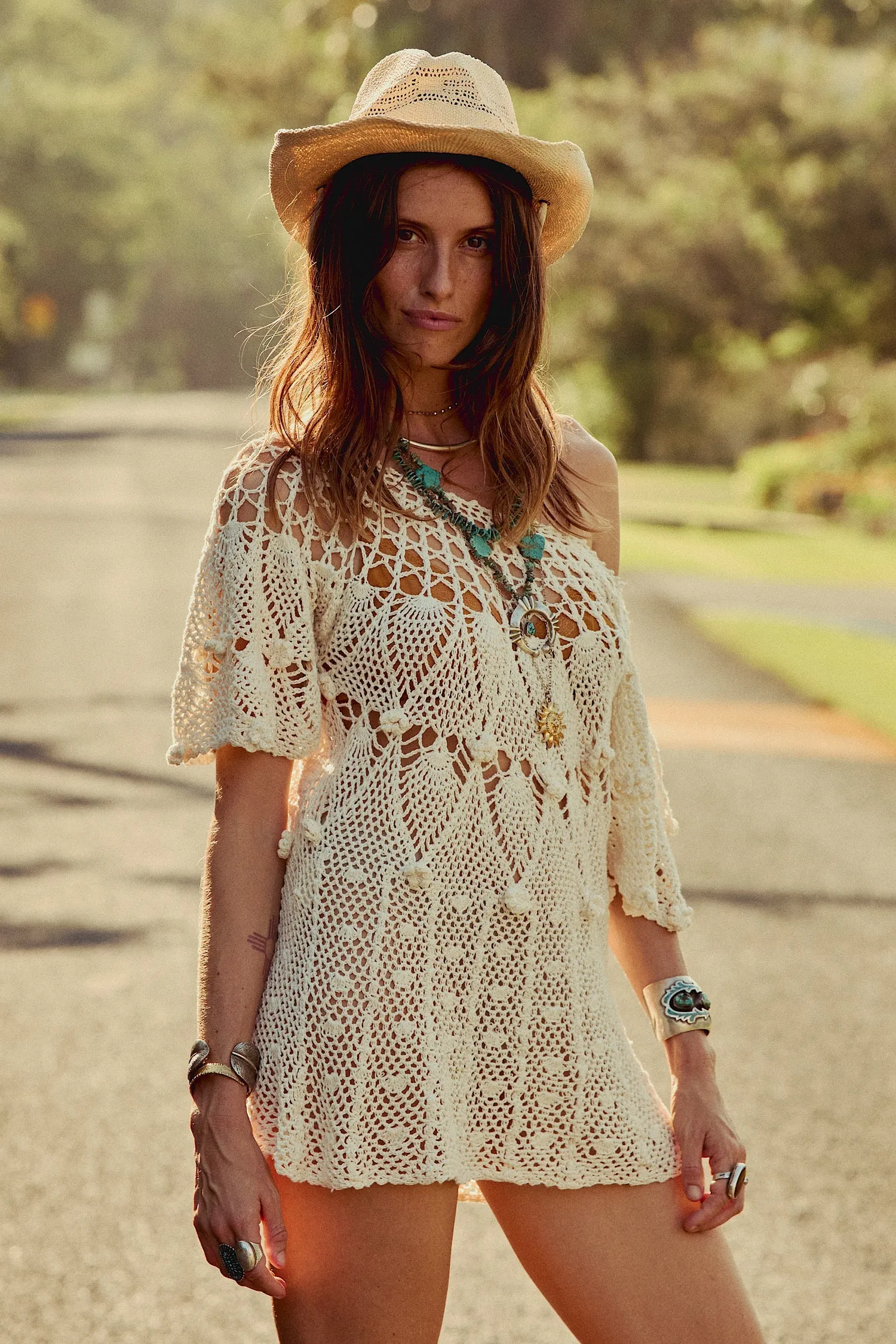 Like Dreamers Do Crochet Mini Dress