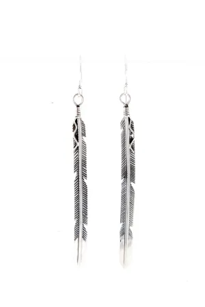 Long Navajo Feather Earrings