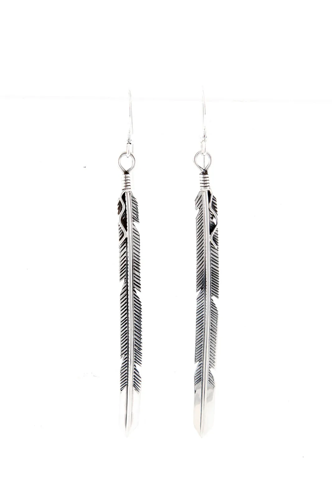 Long Navajo Feather Earrings