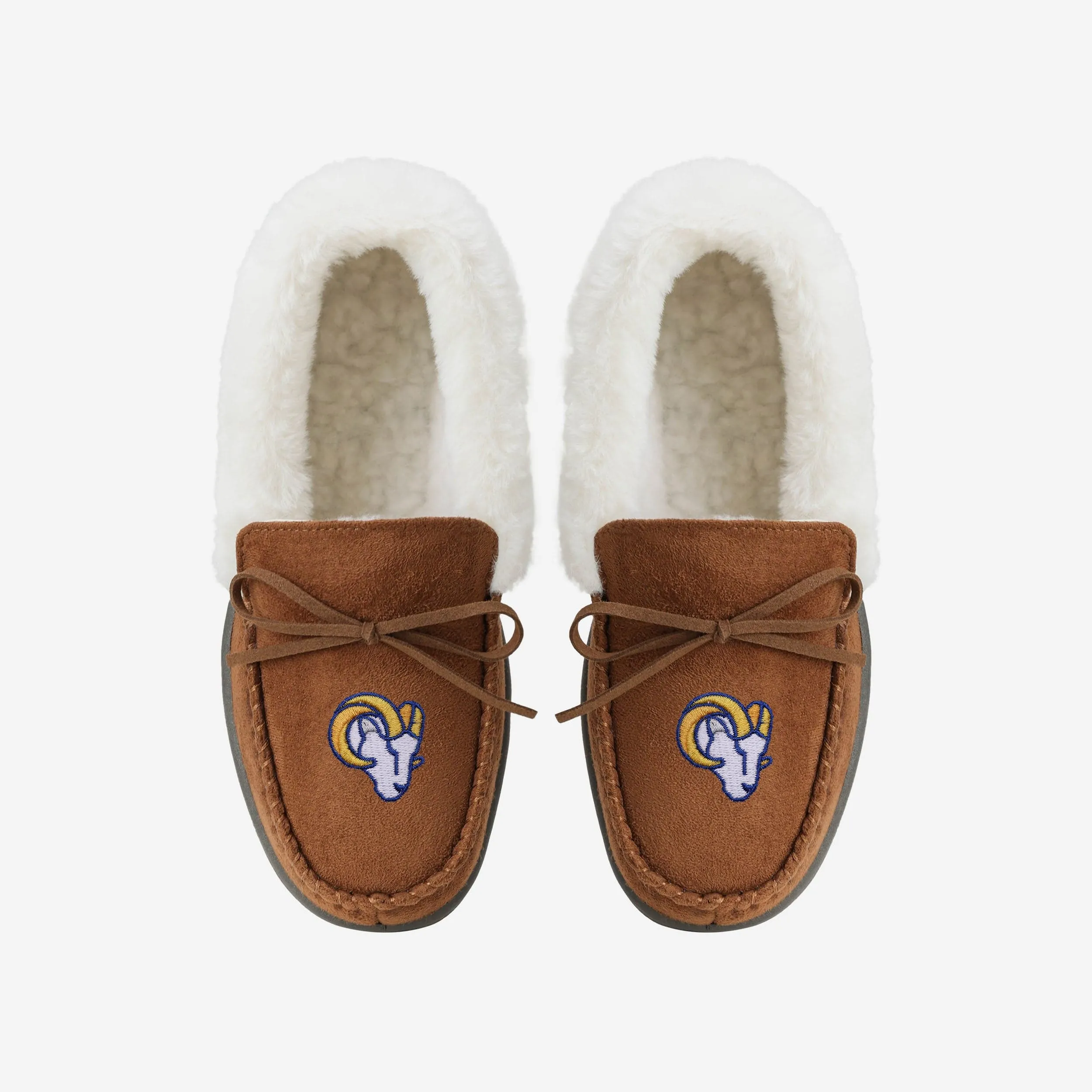 Los Angeles Rams Womens Tan Moccasin Slipper