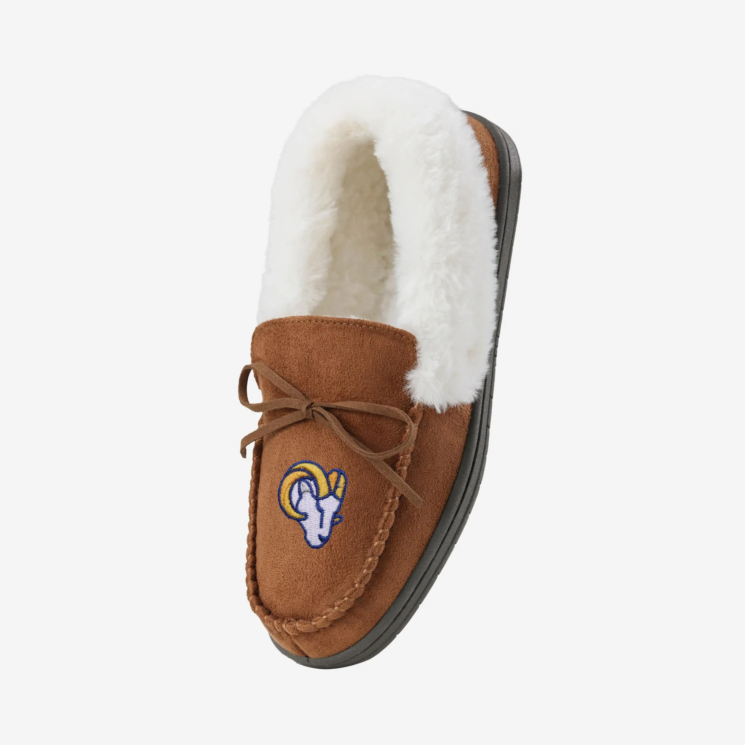 Los Angeles Rams Womens Tan Moccasin Slipper