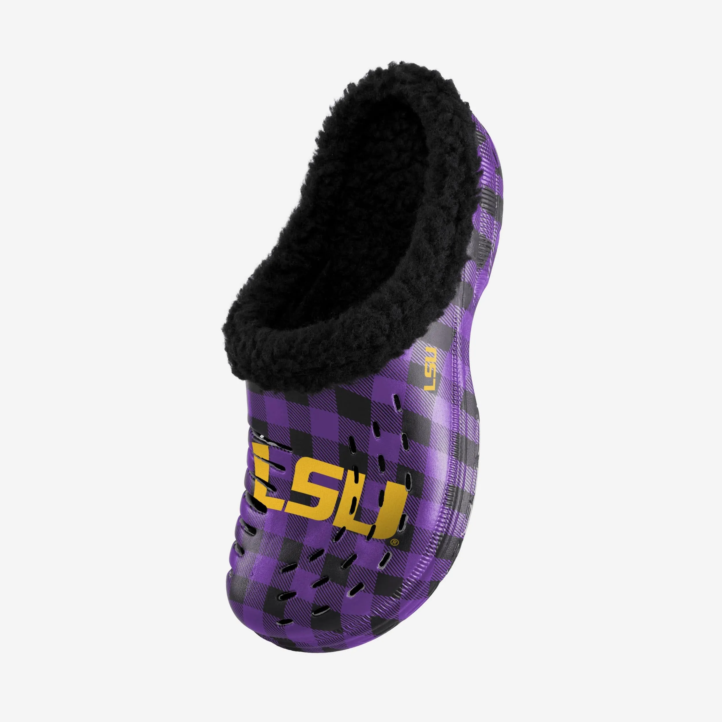 LSU Tigers Sherpa Lined Buffalo Check Clog