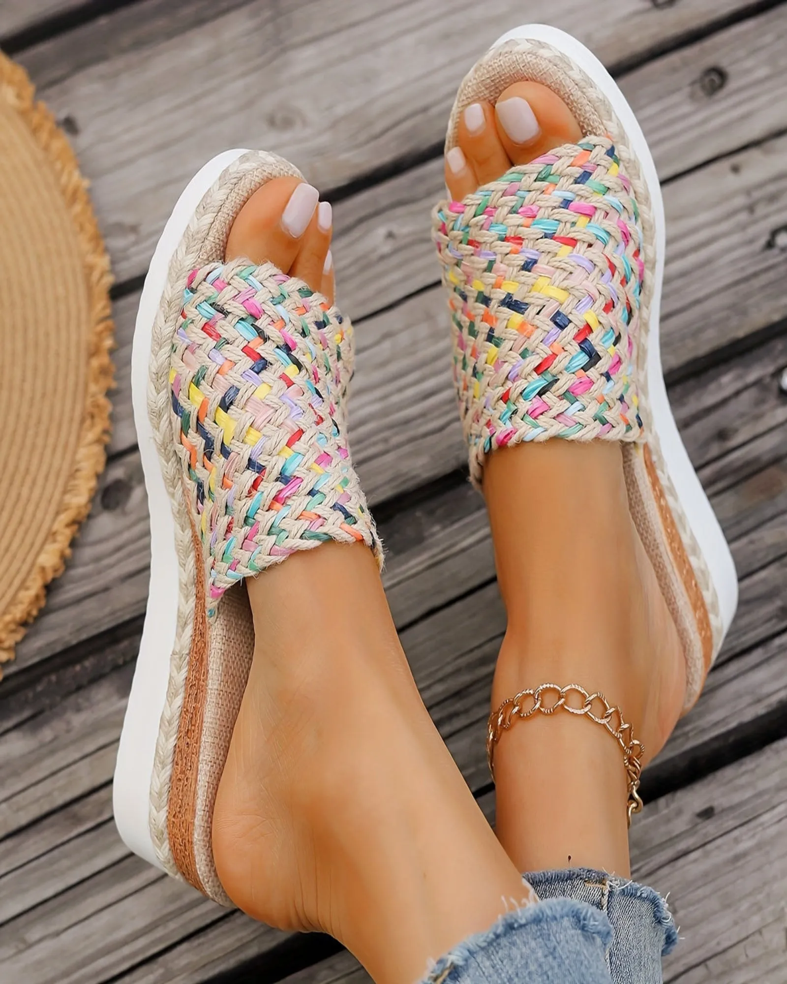 Luna – Chic Mid Heel Wedge Sandals with Soft Fabric Insole
