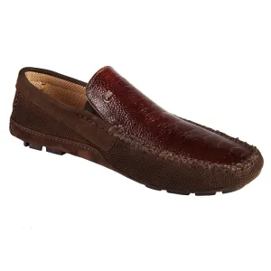 Mauri 3519 Nubuk Perforated / Ostrich Leg Moccasin Sport Rust