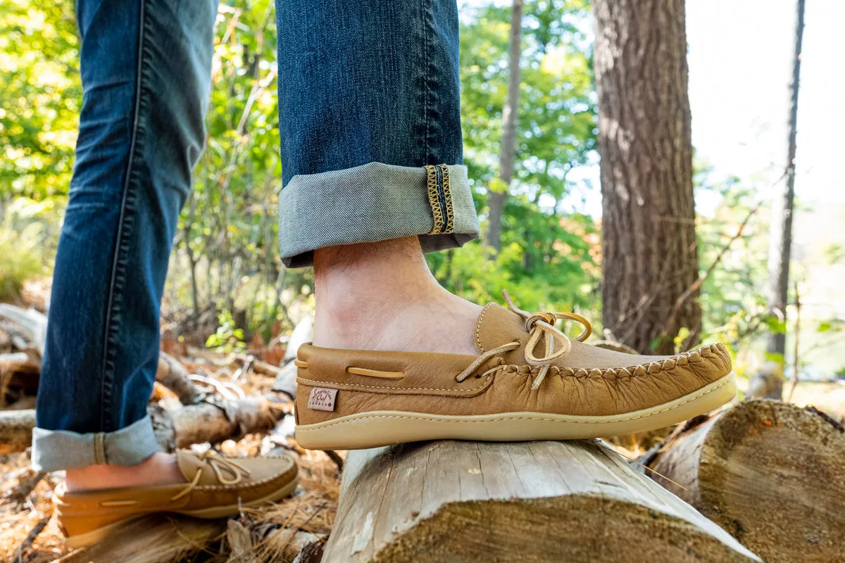 Men's Cork Moose Hide Leather Moccasin Shoes