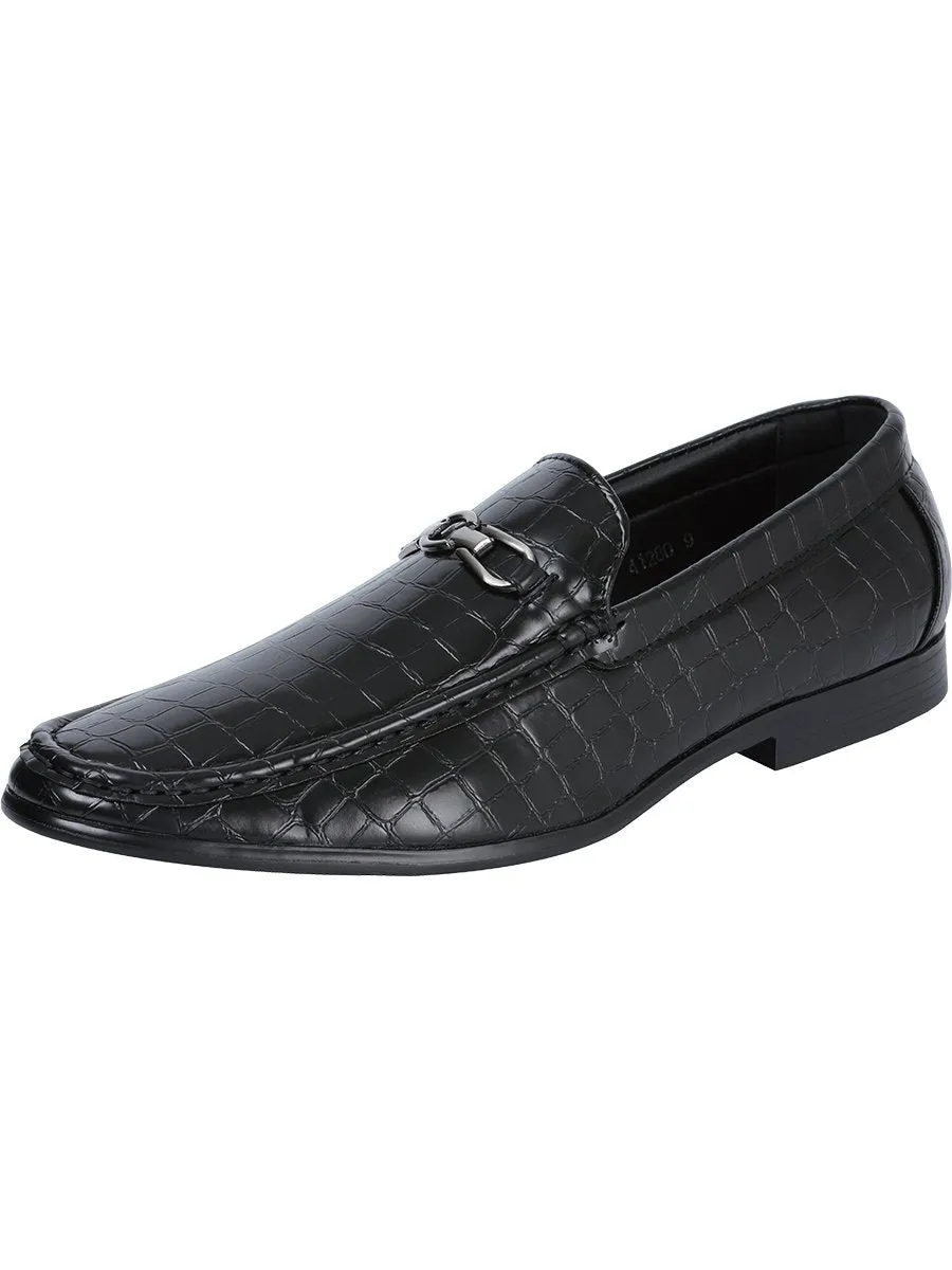 Men's PU Synthetic Casual Shoes Moccasins 'El General' Black Color 41280