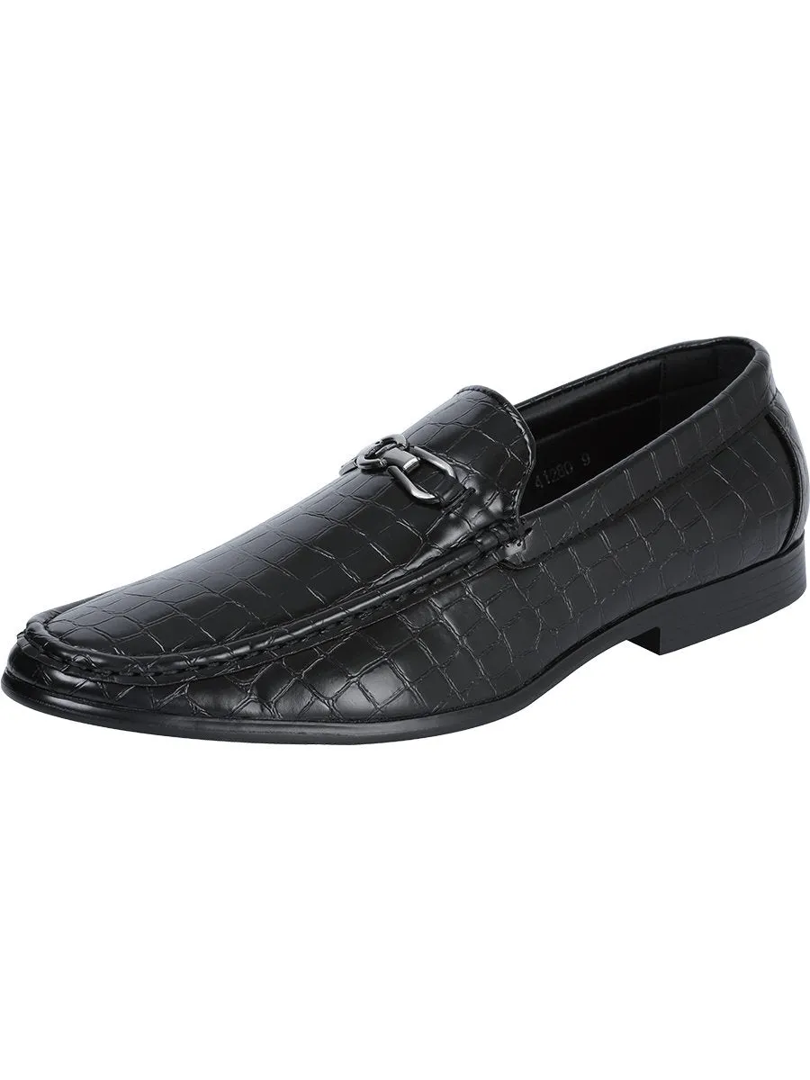 Men's PU Synthetic Casual Shoes Moccasins 'El General' Black Color 41280