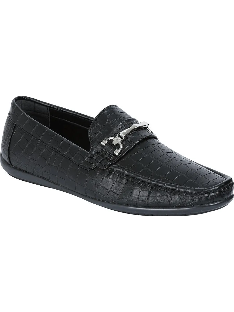 Men's Shoes PU Synthetic Casual Moccasins 'El General' Black Color 41271