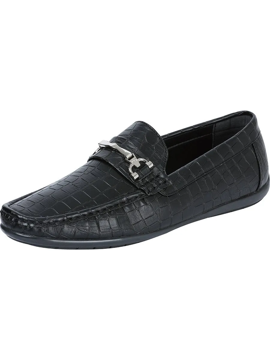 Men's Shoes PU Synthetic Casual Moccasins 'El General' Black Color 41271